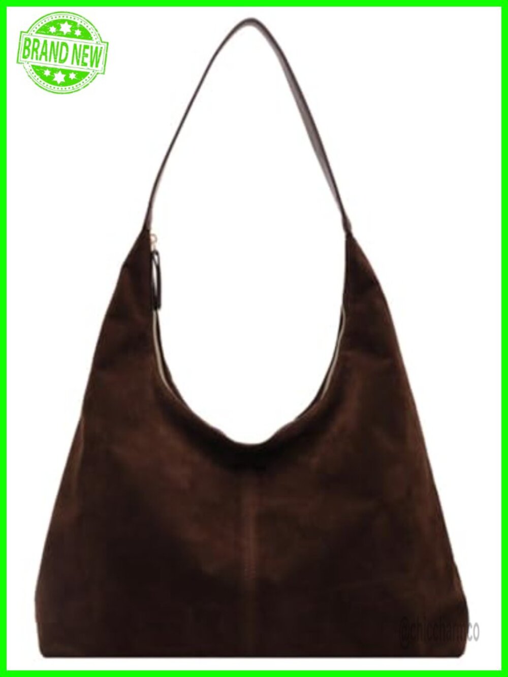 Faux Suede Shoulder Bag Slouchy Hobo Tote Underarm Purse Large Work Travel
